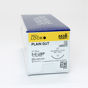 LOOK Plain Gut Suture 3-0 C7 24 mm Needle 27" #553B
