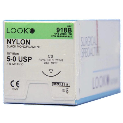 Look Nylon Sutures  Black 5-0 18