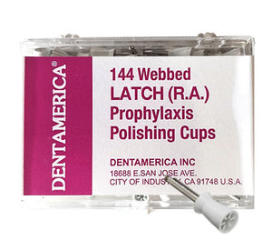 Dentamerica Prophy Cup Latch, Medium-Soft, Webbed, 144/pk #401