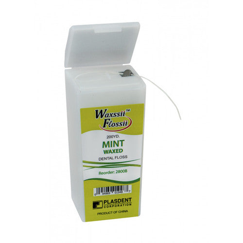 Dental Waxed Floss Mint , 200 YD/Roll- With Dispenser