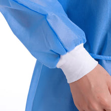 Load image into Gallery viewer, Isolation Gowns Knitted Cuff Blue 10/Pk