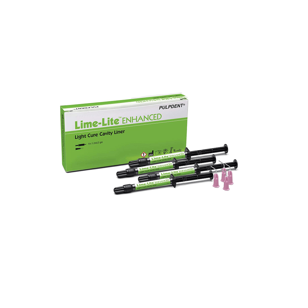 LimeLite Cavity Liner 4x1.2ml Syringes Kit -Pulpdent #LLE (Lime-Lite)