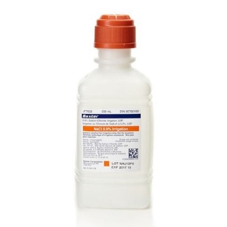 Saline Irrigation Solution NACL 0.9% Sodium Chloride, 500/ml JF7634-JF7633P Baxter