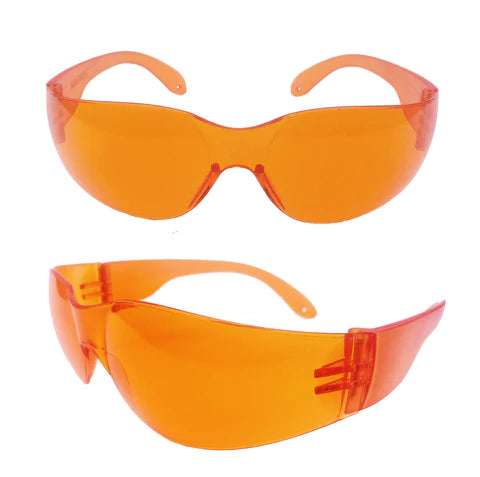 UV Safety Glasses Ultraviolet Light Cure Protection Tinted Orange , 1/Pk-Palmero