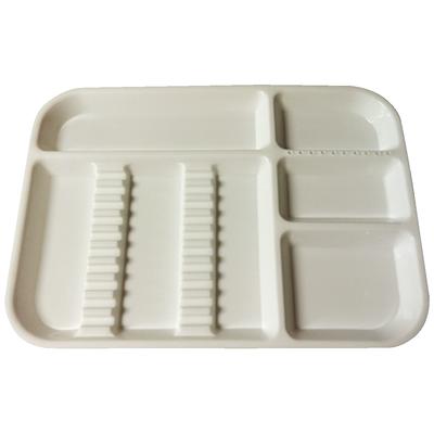 Autoclavable Set-Up Divided Instruments Tray White Size A 13 3/4 x 10 5/8 x 7/8 (Compare to Zirc)