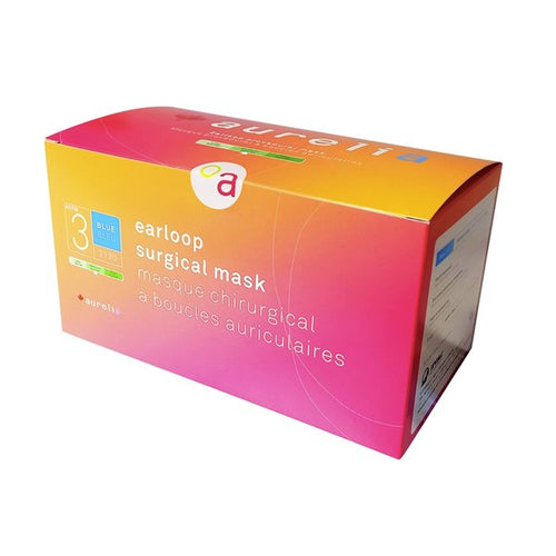 Aurelia® Disposable Earloop Surgical Face Masks, ASTM 3 50/pk #2130
