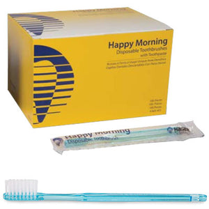 Hager-Happy Morning Disposable Toothbrushes with Toothpaste  100/Box #605401
