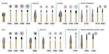 Load image into Gallery viewer, Trimming&amp; Finishing Gold Carbide Burs 12 Blades  , 10/Pk