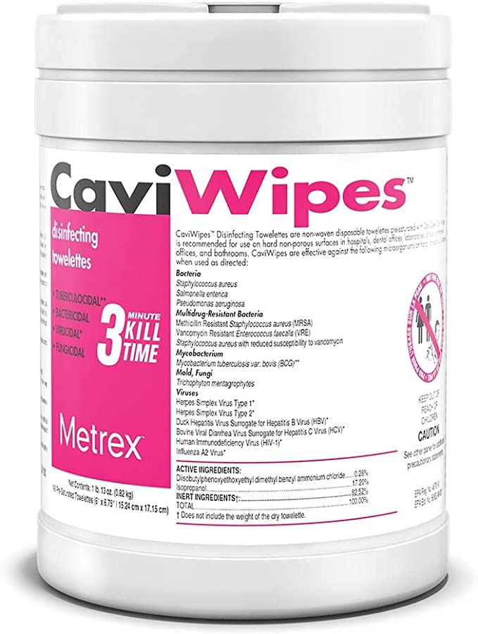 CaviWipes , Surface Cleaner Disinfectant Wipes Large Size 160/Can