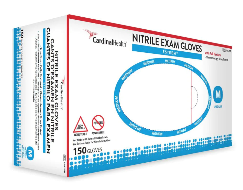 Esteem-Comfort Exam Nitrile Powder Free Gloves 150/Box (#8896-8897NB)