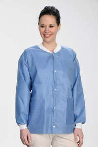 Protect Plus .Lab Coat Jackets Hip Length Blue 45g. 10/Pk. Hipster Jacket