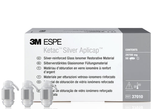 Ketac Silver Aplicap Silver Glass Ionomer,Self-Cure, Capsule Refill, 50/Pk #37010