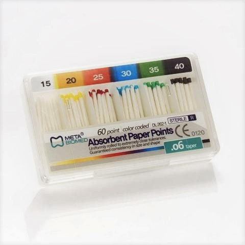 Meta BioMed .06 Tapered Paper Points 60/PK – Class I Dental Supply